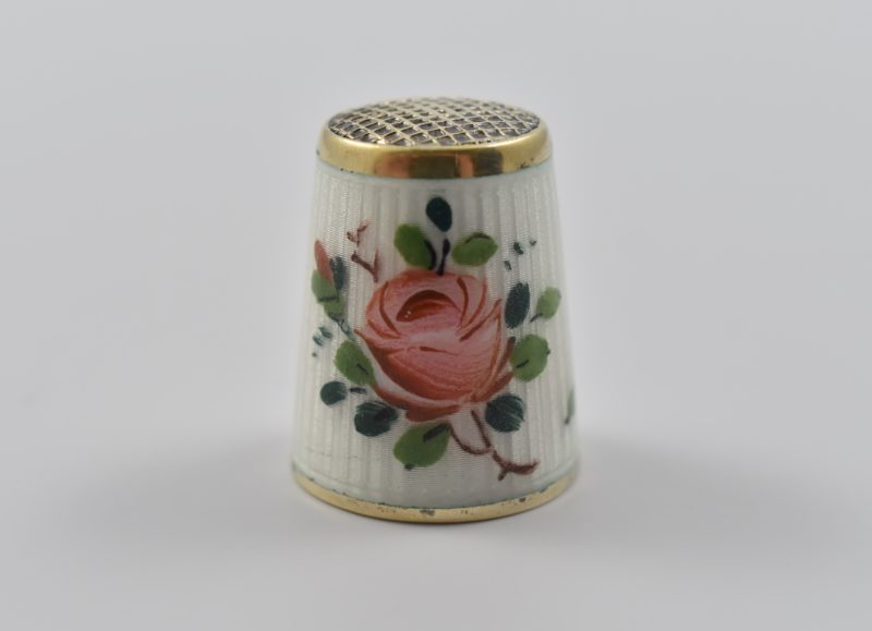 Norwegian ‘925’ silver and enamel thimble by David Anderson, circa 1920.