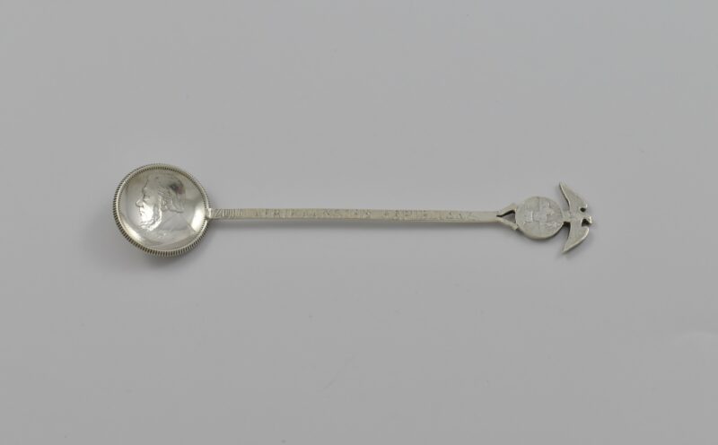Boer War silver salt spoon made from South African coins. Circa 1900.