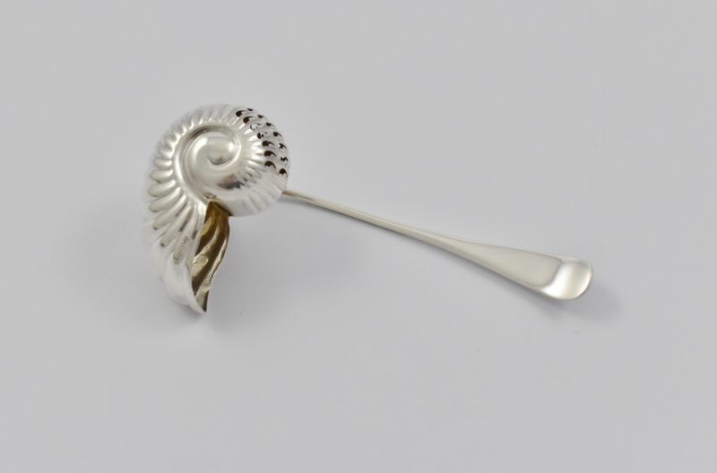 Edwardian novelty silver sugar sifter marked for Birmingham 1903, with Patent number: 17124, by George Bowen & Sons.