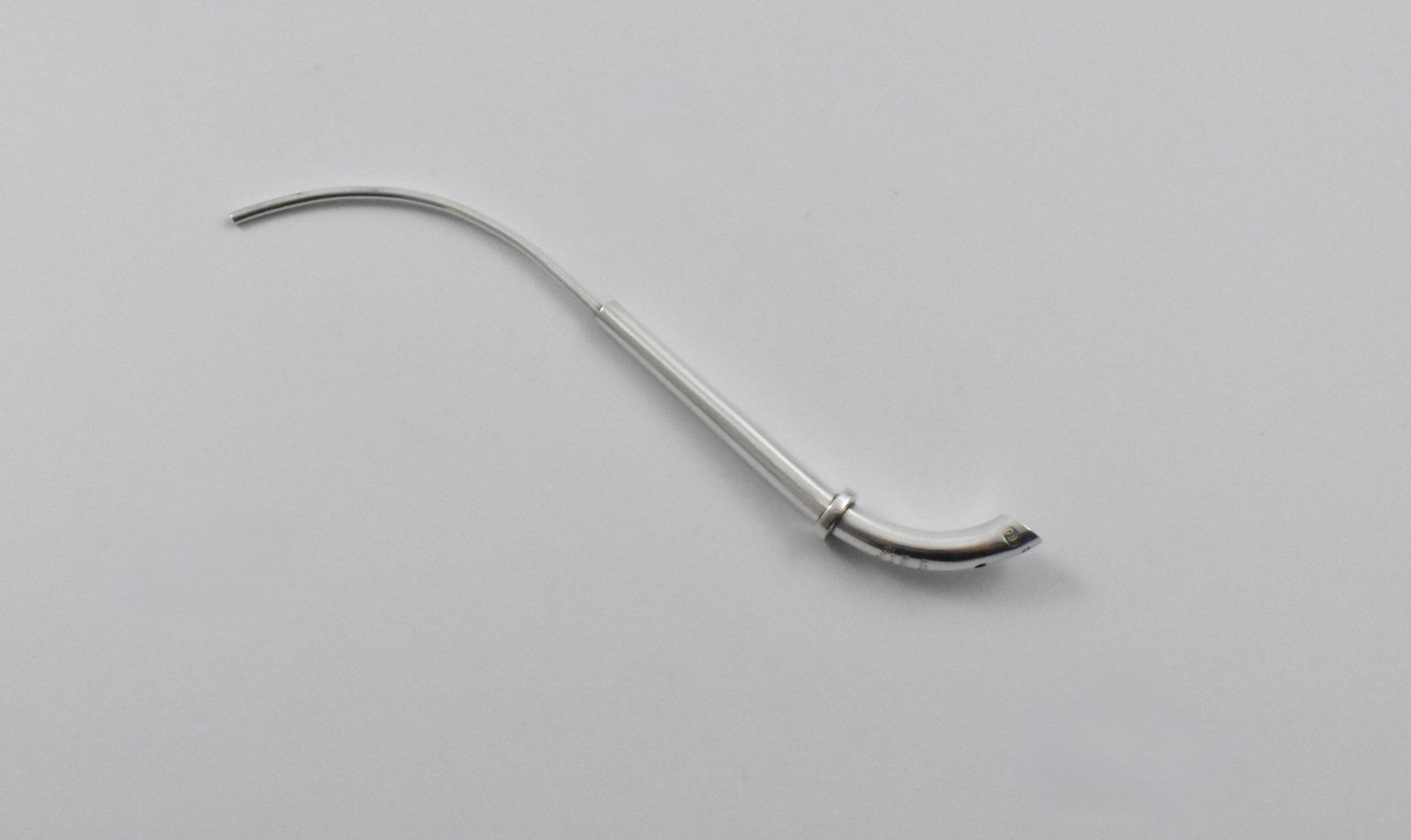 Victorian silver respiratory tube in case marked for London 1877, engraved SANDERMAN’S PATENT FARROW & JACKSON’ by George Fisher.