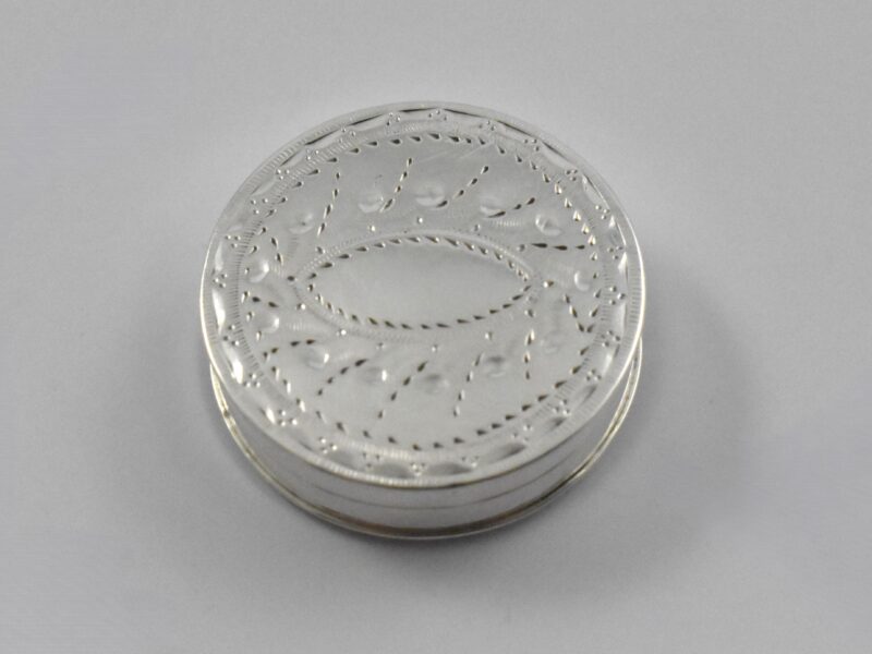 George III silver patch box marked for Birmingham 1816 by Samuel Pemberton.