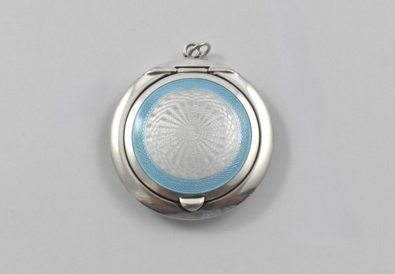 George V silver and enamel locket marked for Birmingham 1912 by Levi & Salaman.