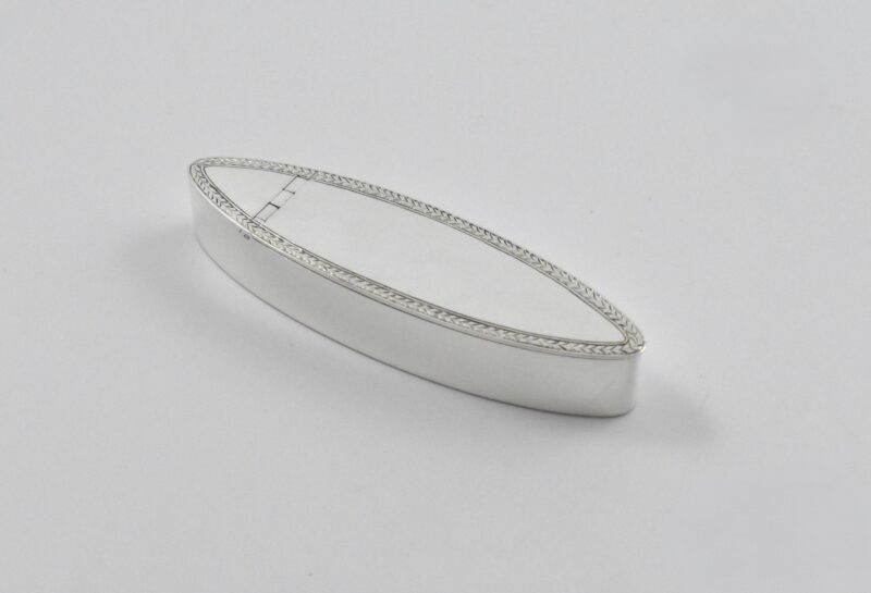 Edwardian silver toothpick box in the 19th century style marked for London 1902 by Stuart Clifford.