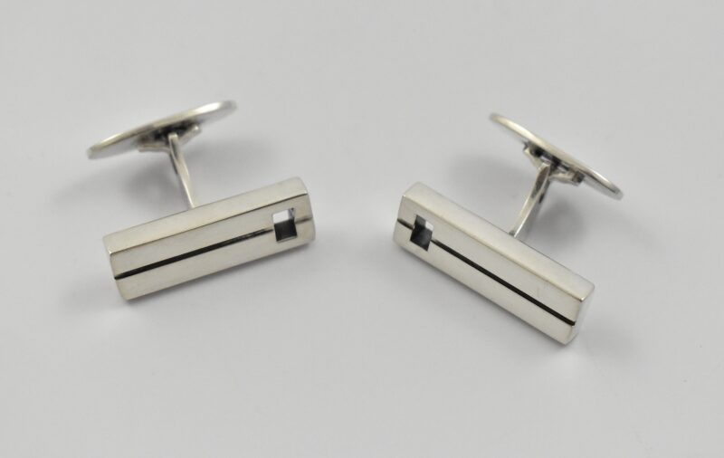 Pair of Danish sterling silver cufflinks by Niels Erik From (1908-1982) marked “STERLING DENMARK N. E. FROM 925 S”.