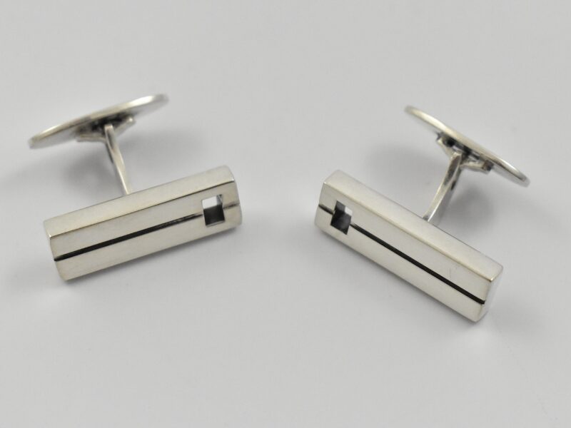 Pair of Danish sterling silver cufflinks by Niels Erik From (1908-1982) marked “STERLING DENMARK N. E. FROM 925 S”.