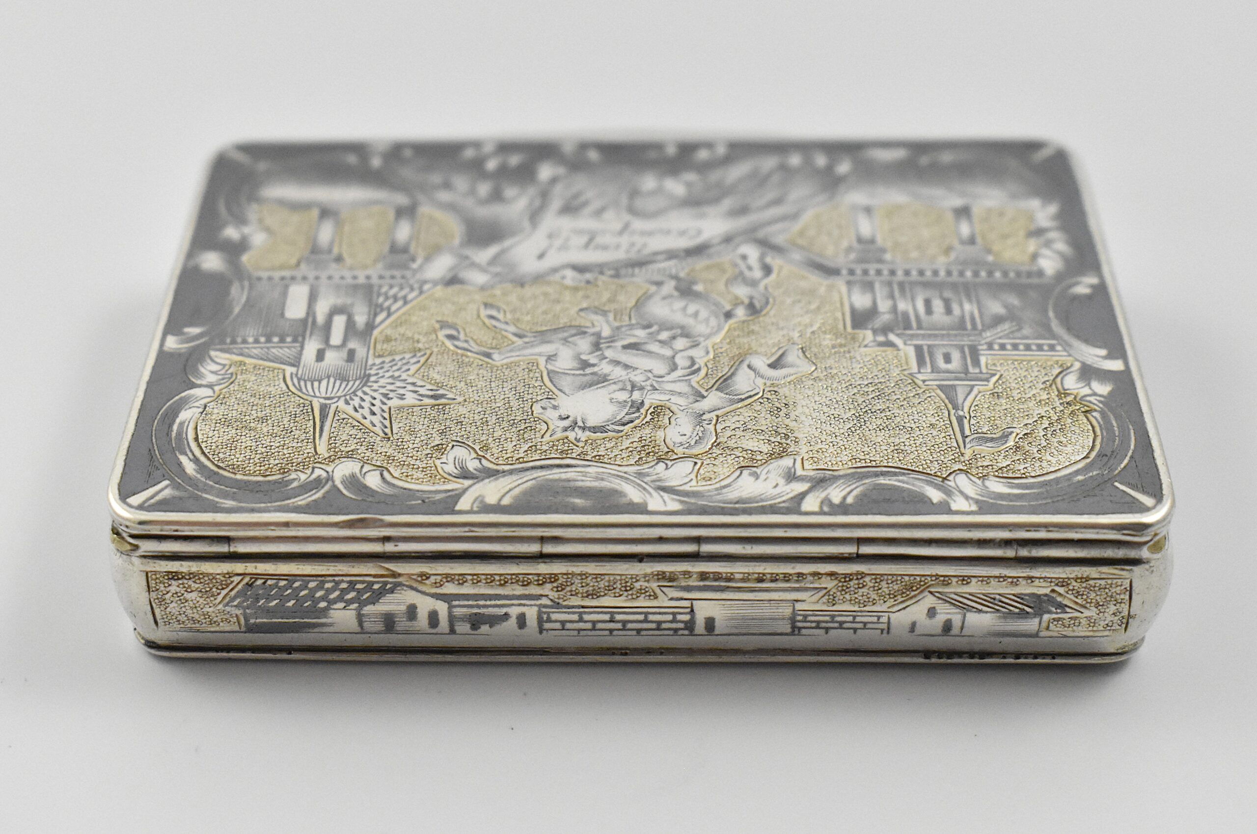 Russian ‘84’ silver and niello snuff box with a view of the monument to Peter the Great in St. Petersburg marked for Moscow 1826 by Ivan Kaltikov (1820- 1834) and with assay Master mark for Nicholai Bubrovin (1822- 1855) - Image 6