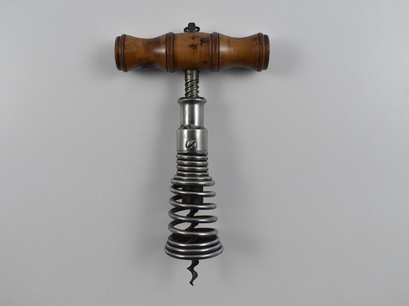 A German corkscrew with cone shaped coiled spring barrel which was a registered design No. 65,555 granted to Georg Giessler on October the 14th 1896.