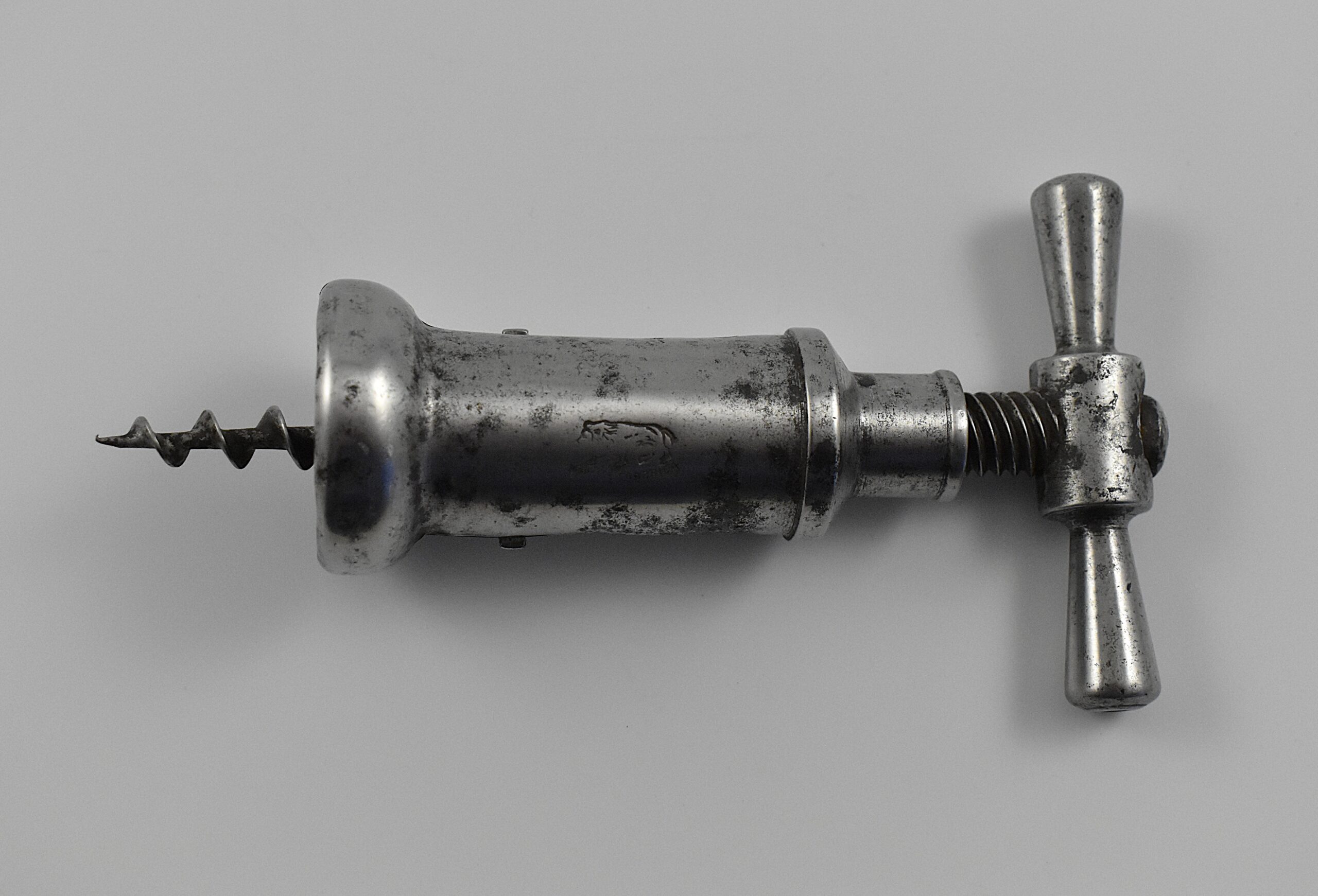 An Italian steel slotted closed barrel frame corkscrew marked “F TONELLI PARMA". - Image 5