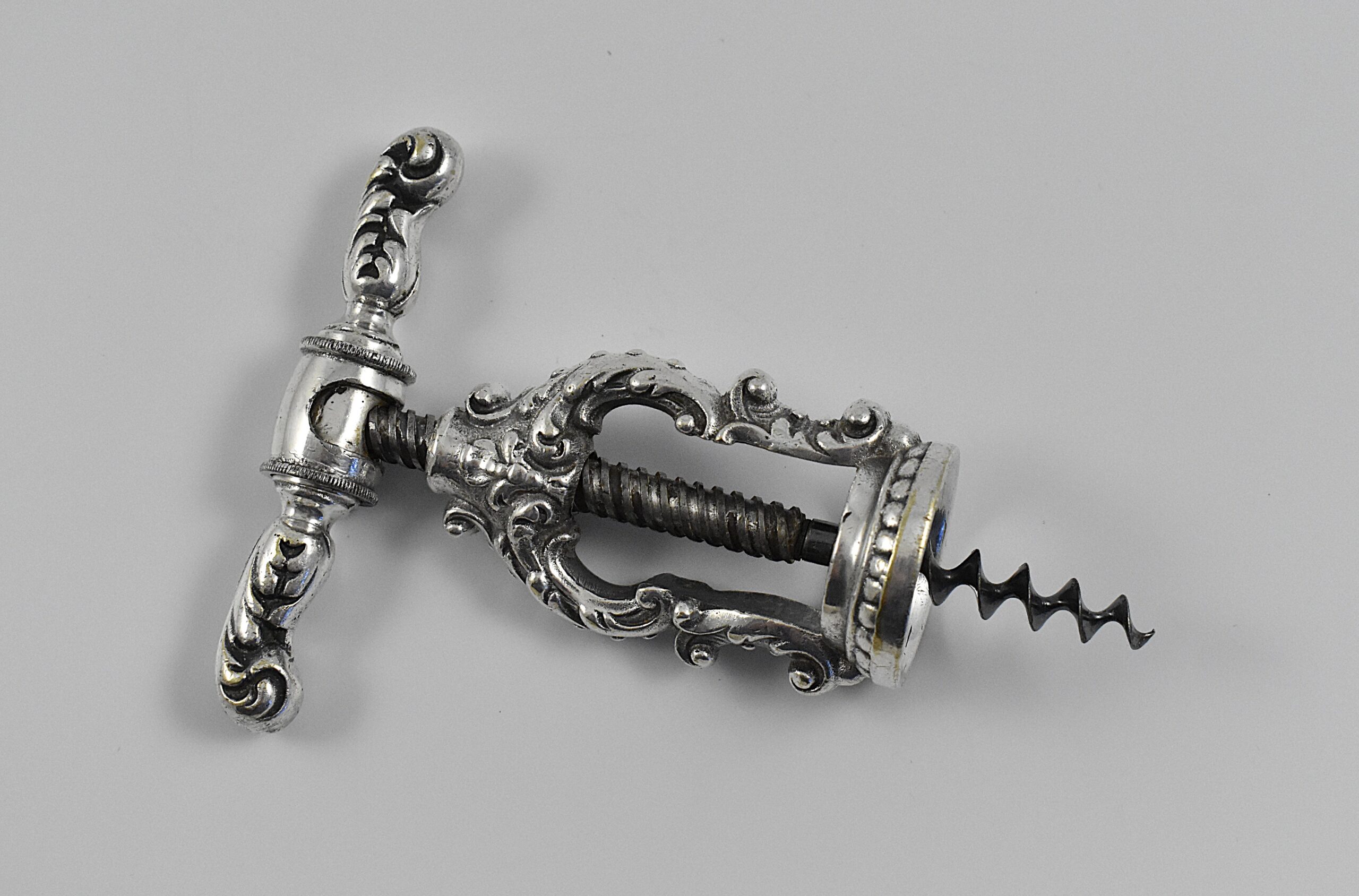 A German silver plated decorative open frame corkscrew known as Reissmann’s patent. - Image 2