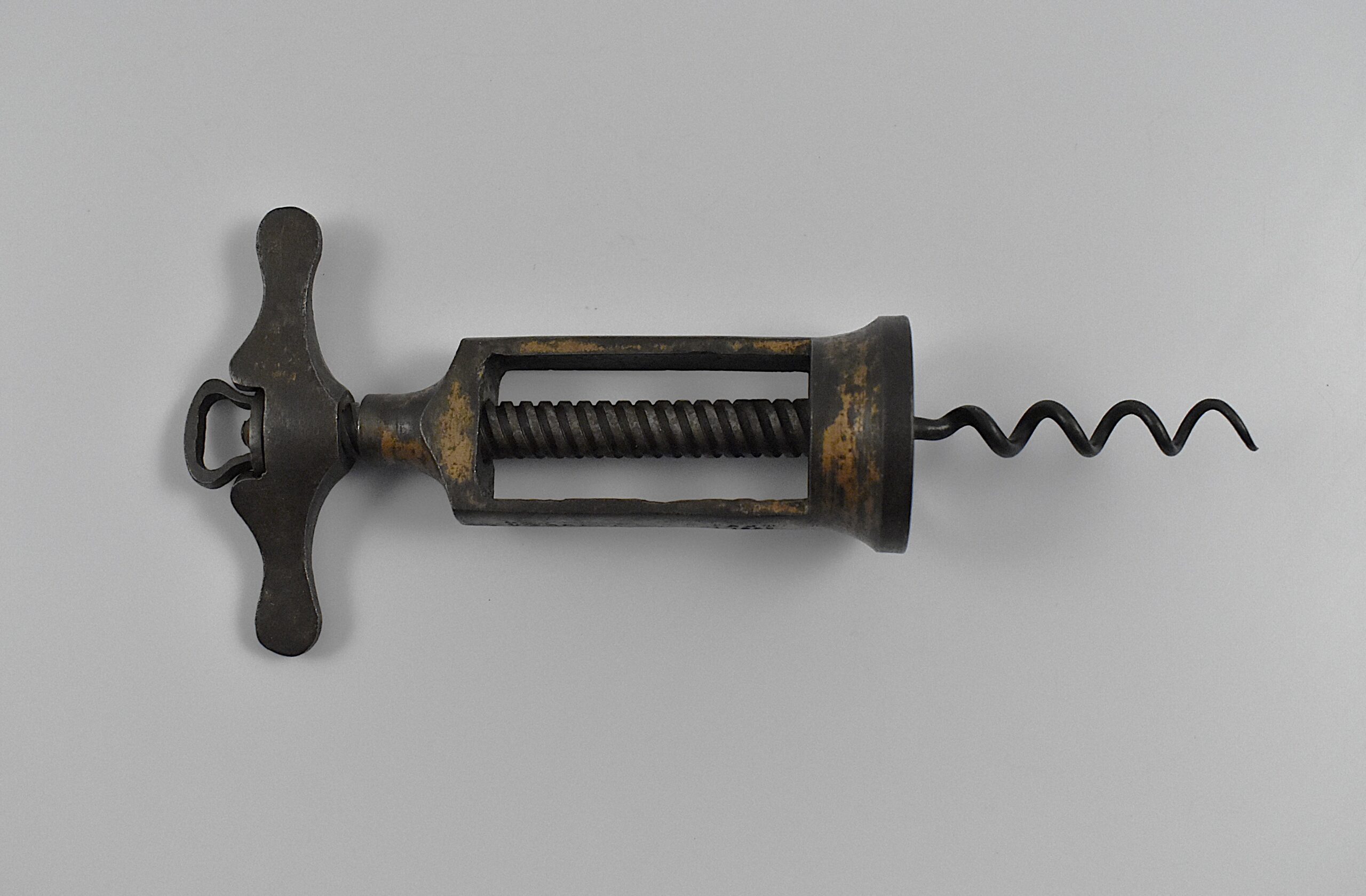 A rare English all steel, two pillar, open frame Twigg II corkscrew. - Image 2